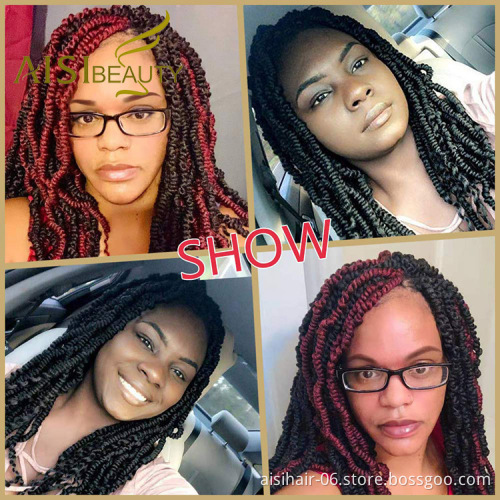 Aisi Beauty Goddess Faux Locs Red Crochet Braids Hair Extensions Synthetic Faux Locks Braids Hairpieces Synthetic Braiding Hair